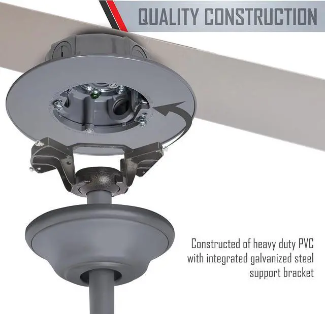 Alt view image 7 of 7 - Hubbell-Bell PRCF57550GY Ceiling Fan Electrical Box, Gray, 4 in.