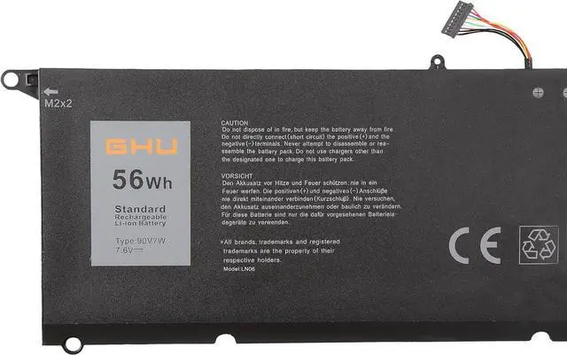 Alt view image 3 of 6 - New GHU 56Wh 90V7W 5K9CP Battery Compatible with Dell XPS 13 13D 9343 13-9343, XPS 13 9350 13-9350 XPS13-9350 13D-9343 DIN02 0DRRP 0N7T6 JHXPY DIN02 RWT1R,Li-ion 7.6V 56Wh