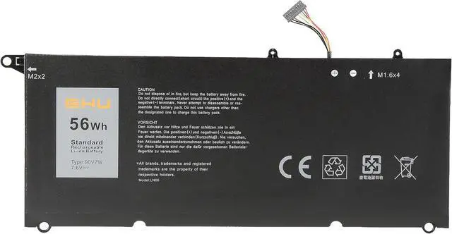 Alt view image 2 of 6 - New GHU 56Wh 90V7W 5K9CP Battery Compatible with Dell XPS 13 13D 9343 13-9343, XPS 13 9350 13-9350 XPS13-9350 13D-9343 DIN02 0DRRP 0N7T6 JHXPY DIN02 RWT1R,Li-ion 7.6V 56Wh