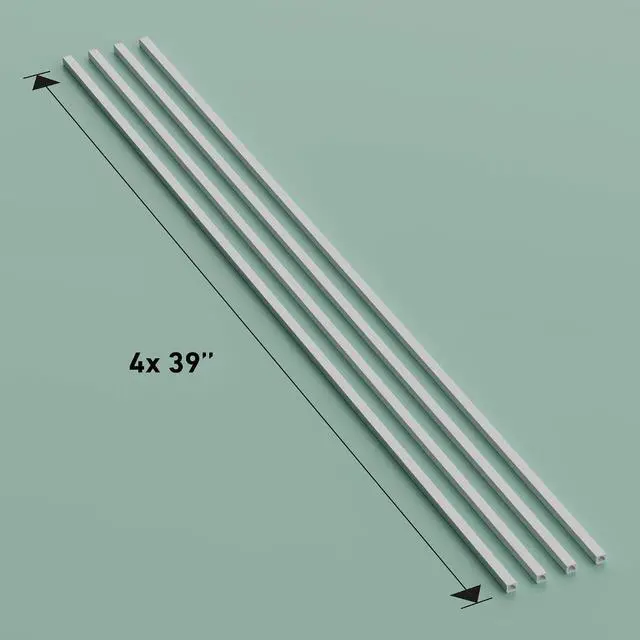 Alt view image 4 of 6 - D-Line 13.12ft Cable Raceway, Self Adhesive Cord Cover, Hide 1x Cord, Paintable - 4X 0.4in x 0.31in (H) x 39in Lengths - White