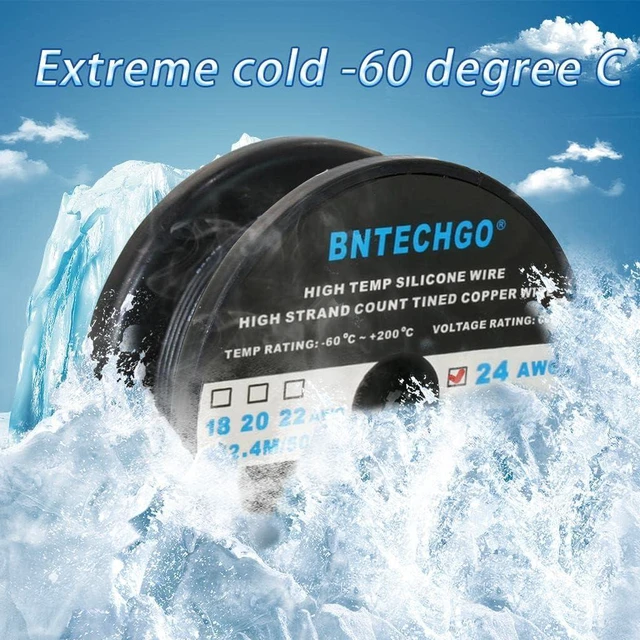 Alt view image 4 of 6 - BNTECHGO 24 Gauge Silicone Wire Spool 500 ft Black Flexible 24 AWG Stranded Tinned Copper Wire