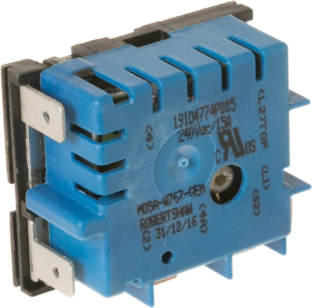 Main image of GE Appliances WB24X25013 Range Surface Element Control Switch, TRIAC Switch, Push Button Actuator, Manual Operation, Blue