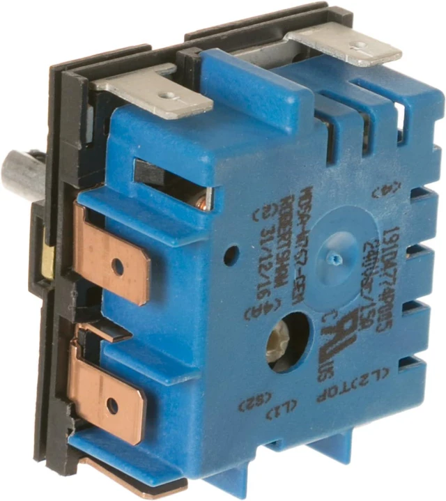 Alt view image 3 of 3 - GE Appliances WB24X25013 Range Surface Element Control Switch, TRIAC Switch, Push Button Actuator, Manual Operation, Blue