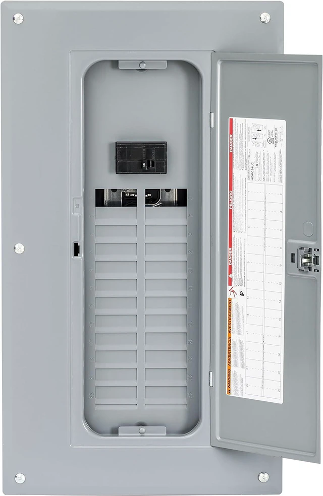 Alt view image 2 of 3 - Square D - HOM2448M100PC Homeline 100-Amp 24-Space 48-Circuit Indoor Main Breaker Load Center with Cover, Plug-on Neutral Ready