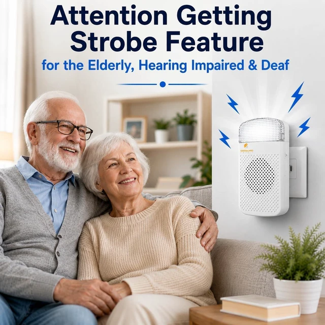 Alt view image 2 of 7 - LRA-D1000S Wireless Doorbell Kit with Flashing Strobe - 1000 ft Range Plug-in Receiver Ideal for Hearing Impaired Home Business