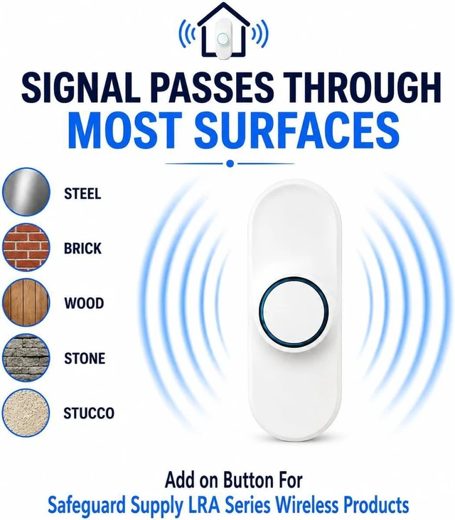 Alt view image 5 of 7 - LRA-D1000S Wireless Doorbell Kit with Flashing Strobe - 1000 ft Range Plug-in Receiver Ideal for Hearing Impaired Home Business