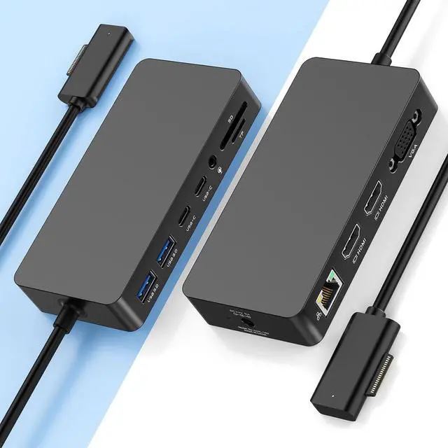 Main image of New Surface Docking Station, Triple Display Dual 4K HDMI & VGA, 12-in-1 Surface Pro Dock for Surface Pro 11/10/9/8/7/6/5/4/3, Surface Laptop 7/6/5/4, Surface Go/Book/Laptop Go