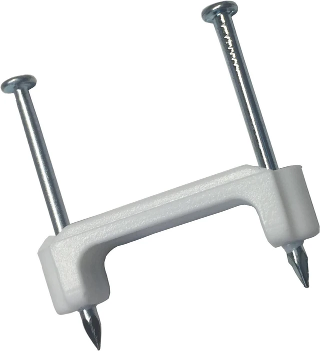 Main image of Gardner Bender PS-575 Plastic Staple, 3/4-Inch, Secures 14/3, 12/3, 10/3 Cable, 500/Box, White