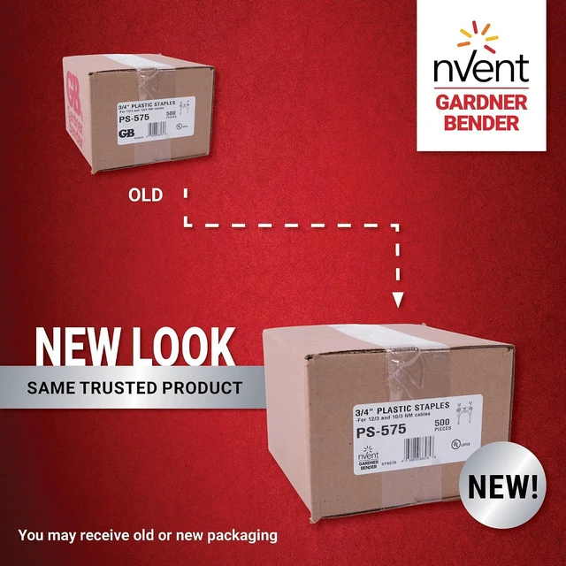 Alt view image 2 of 7 - Gardner Bender PS-575 Plastic Staple, 3/4-Inch, Secures 14/3, 12/3, 10/3 Cable, 500/Box, White