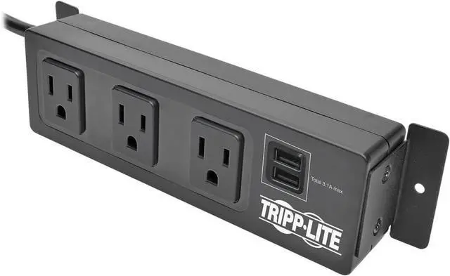 Alt view image 4 of 7 - Tripp Lite TLP310USBS Computer Surge Protector, Black