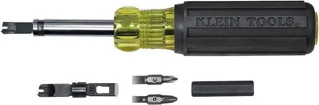 Main image of Klein Tools VDV001-081 Multi-Bit Screwdriver, Punchdown Screwdriver Bayoneted-Style Multi-Tool with Heavy-Duty Blade Barrel for Bit Storage