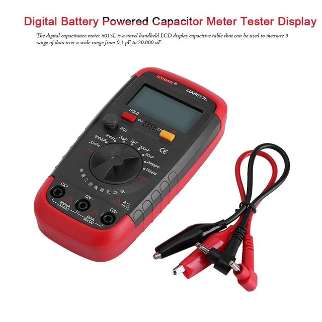 Alt view image 5 of 7 - Digital Battery Powered Capacitan Capacitor Meter Tester 6013L Backlight LCD Display (Red)