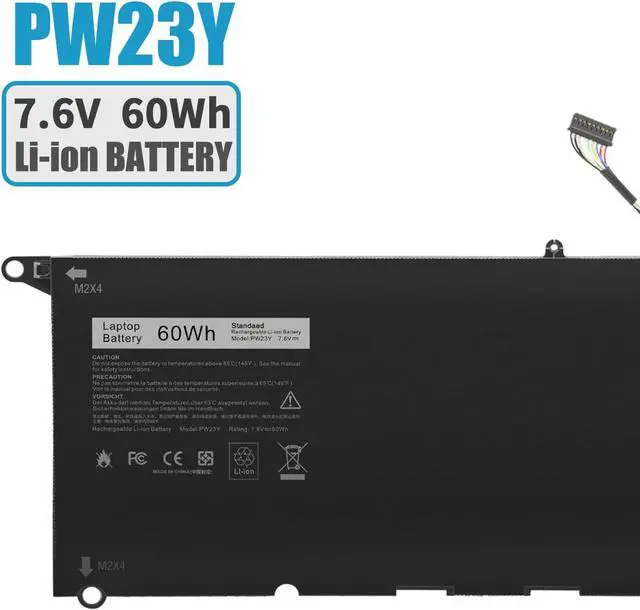 Alt view image 3 of 6 - 60WH PW23Y Laptop Battery Compatible with Dell XPS 13 9360 2017 13-9360-D160913-9360-D1705G 13-9360-D1605T 13-9360-D1609G 13-9360-D1605G 13-9360-D1805T P54G002 Series RNP72 TP1GT 0RNP72 0TP1GT