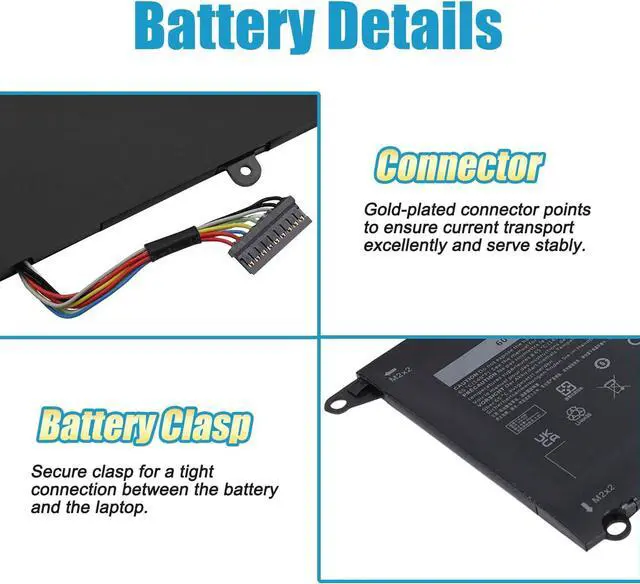 Alt view image 4 of 6 - 60WH PW23Y Laptop Battery Compatible with Dell XPS 13 9360 2017 13-9360-D160913-9360-D1705G 13-9360-D1605T 13-9360-D1609G 13-9360-D1605G 13-9360-D1805T P54G002 Series RNP72 TP1GT 0RNP72 0TP1GT
