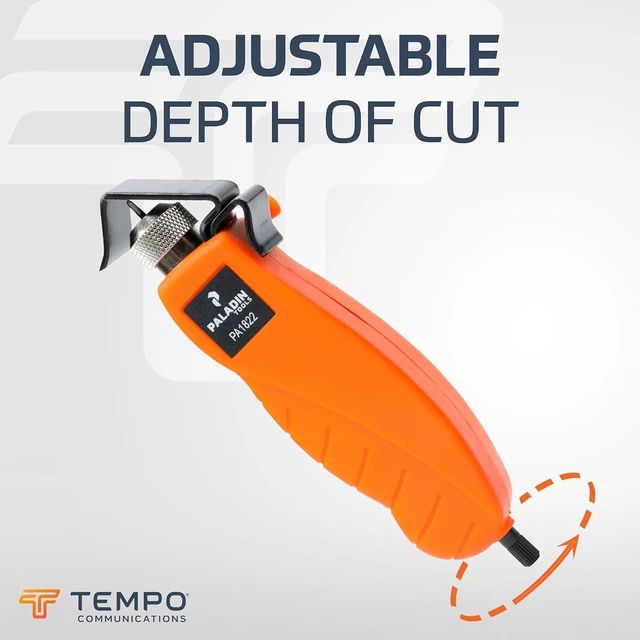 Alt view image 4 of 7 - Paladin Tools PA1822 Round Cable Stripper Tool for Precise Cable Jacket Removal - Adjustable Cable Slitter 3/16" to 1" (4.5-25 mm)