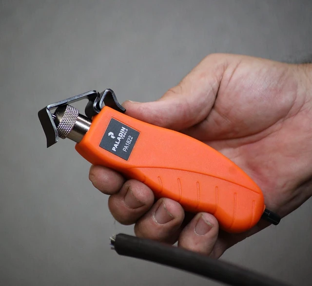 Alt view image 5 of 7 - Paladin Tools PA1822 Round Cable Stripper Tool for Precise Cable Jacket Removal - Adjustable Cable Slitter 3/16" to 1" (4.5-25 mm)