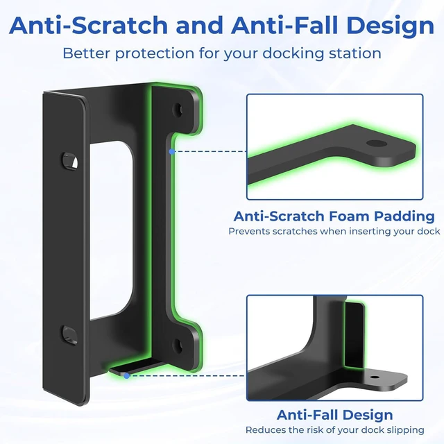 Alt view image 4 of 7 - Metal Under Desk Mount Compatible with CalDigit TS4/ TS3 Plus/ TS5 Dock+ Power Bricks Adjustable Under Desk Holder for Thunderbolt 4/3/5 Docking Station Mounting Bracket with Cable Ties and Screws