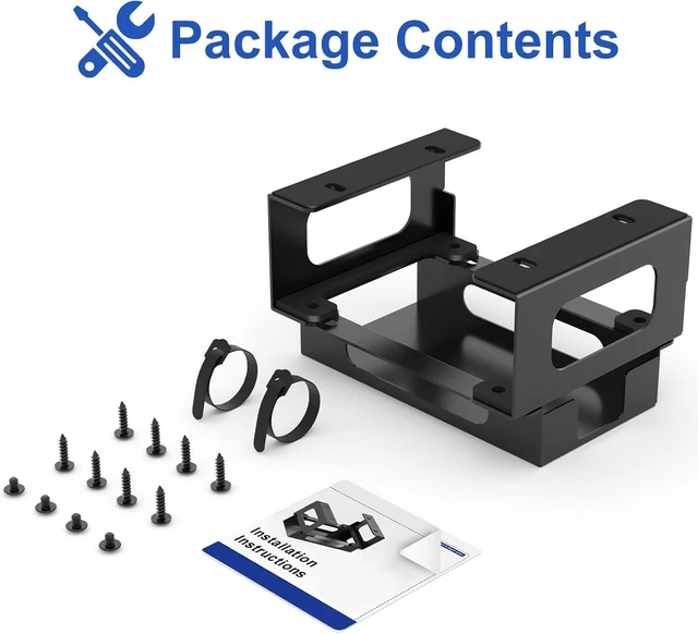 Alt view image 7 of 7 - Metal Under Desk Mount Compatible with CalDigit TS4/ TS3 Plus/ TS5 Dock+ Power Bricks Adjustable Under Desk Holder for Thunderbolt 4/3/5 Docking Station Mounting Bracket with Cable Ties and Screws