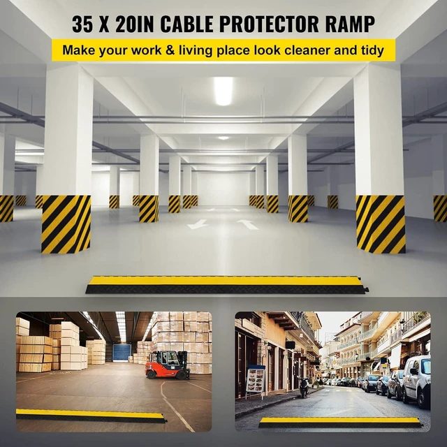 Alt view image 2 of 7 - VEVOR 5 Channel Cable Protectors Extreme Rubber Cable Ramps Heavy Duty Protective Cable Wire Cord Ramp Driveway Rubber Traffic Speed Bumps Cable Protector (5-Channel, 1Pack-18000Lb)