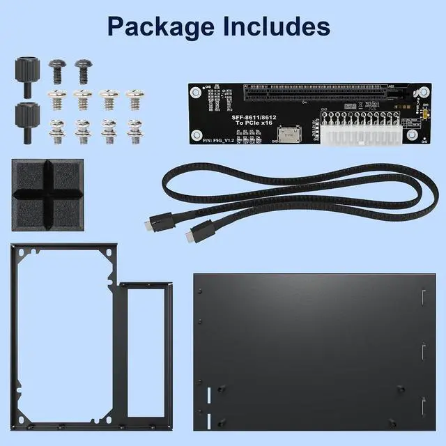 Alt view image 4 of 6 - PCIe 4.0 x4 64Gbps eGPU Dock with 39.4in SFF-8611 OCuLink Cable, OCuLink SFF-8612 8311 to PCIe x16 External GPU Dock for Laptop & Mini PC, External gpu Enclosure Supports External Graphics Card
