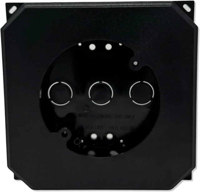 Alt view image 3 of 7 - iMBAPrice IMBA-8141F-BK5 Black Non- Metallic Siding Mounting Block with Built-in Electrical Box for All Siding Types, 5-Pack
