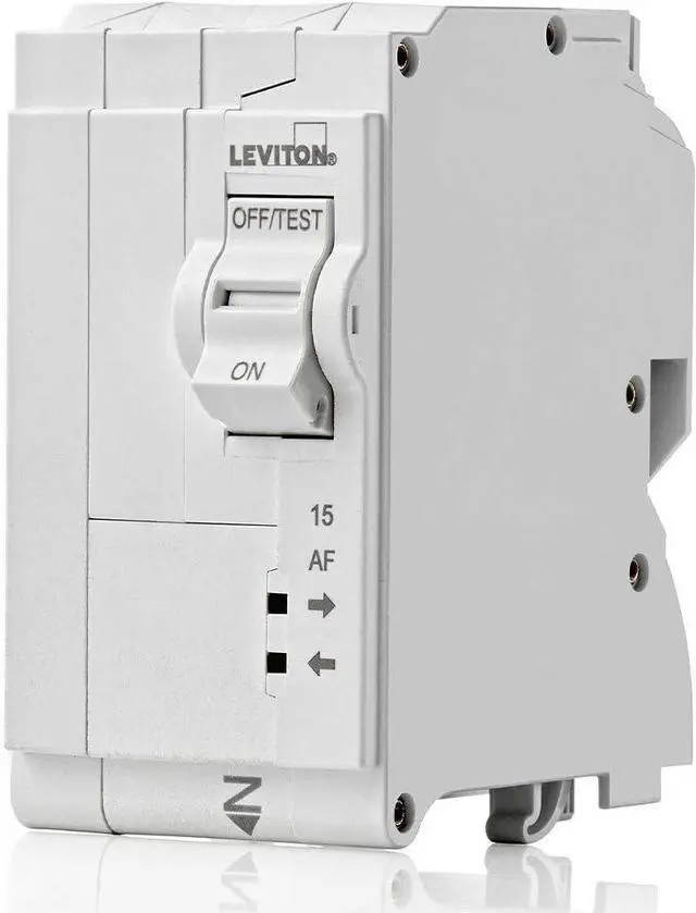 Main image of Leviton AFCI Branch Circuit Breaker, 15 Amp, 2-Pole, LB215-AF, White