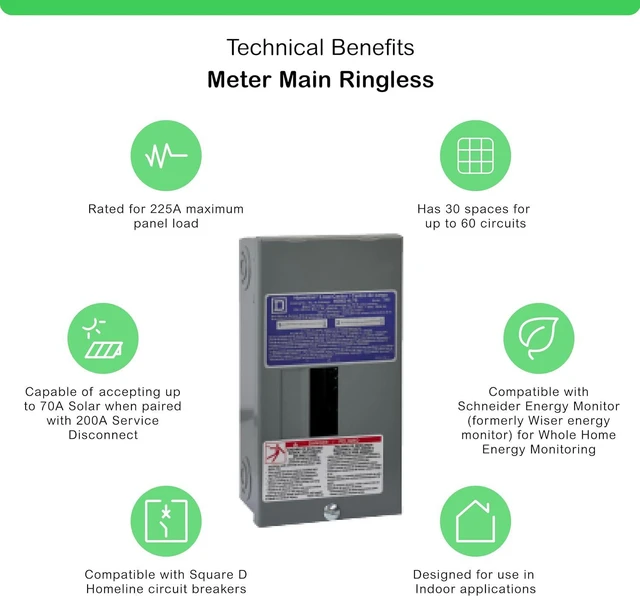 Alt view image 2 of 7 - Square D by Schneider Electric HOM3060L225PC 200A Load Center