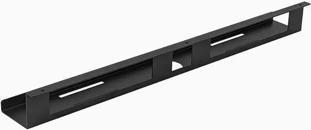 Main image of Desky Mini Cable Tray - Under Desk Wire Organizer with Mounting Screws, Compact Metal Cable Management Tray for Office Desks - Black, None