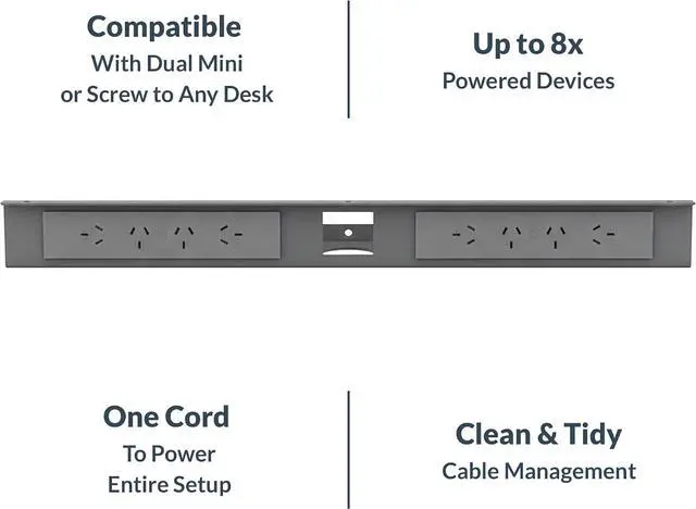 Alt view image 3 of 7 - Desky Mini Cable Tray - Under Desk Wire Organizer with Mounting Screws, Compact Metal Cable Management Tray for Office Desks - Black, None