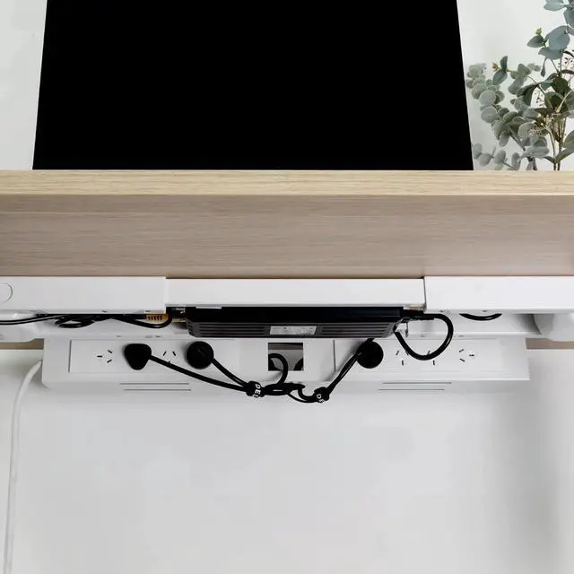 Alt view image 5 of 7 - Desky Mini Cable Tray - Under Desk Wire Organizer with Mounting Screws, Compact Metal Cable Management Tray for Office Desks - Black, None
