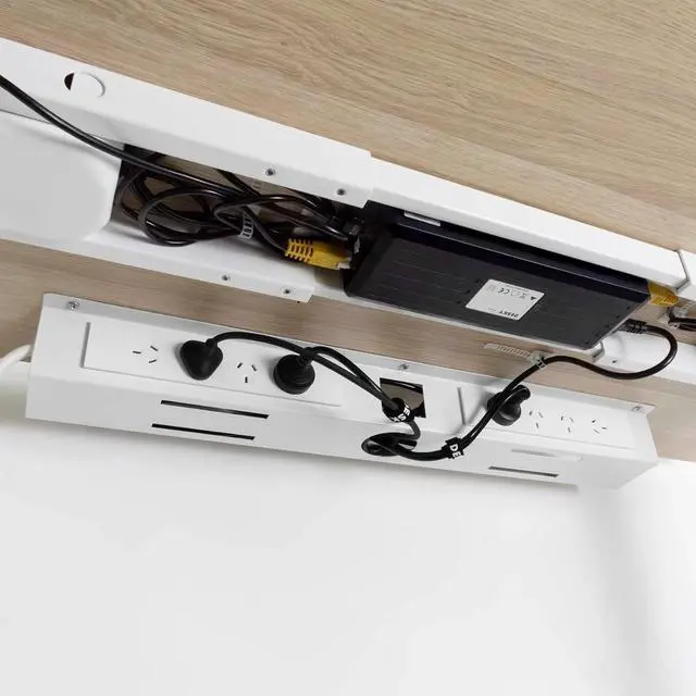 Alt view image 7 of 7 - Desky Mini Cable Tray - Under Desk Wire Organizer with Mounting Screws, Compact Metal Cable Management Tray for Office Desks - Black, None