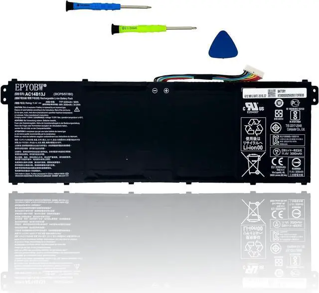 Main image of AC14B13J Laptop Battery 36Wh 3220mAh 11.4V Compatible with Acer Aspire E3-111 ES1-511 / Aspire V3-111 V5-122 / Chromebook CB3-111 CB5-311 / Swift 3 / Spin 5 Series AC14B18J 4ICP5/57/80