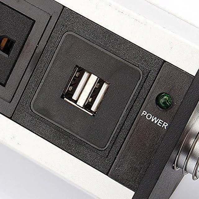 Alt view image 4 of 6 - Yosoo Pop Up Outlet, Aluminium Alloy Shell Tensile Type Pop up Power Desktop Worktop Kitchen Electric Socket for Office Meeting Room Home