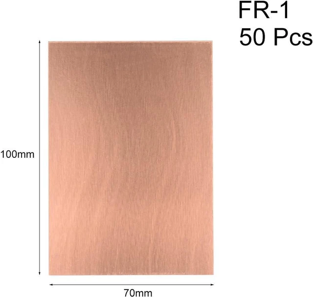 Alt view image 2 of 3 - uxcell 7X10cm Single Sided Copper Clad Laminate PCB Circuit Board Brown 50pcs