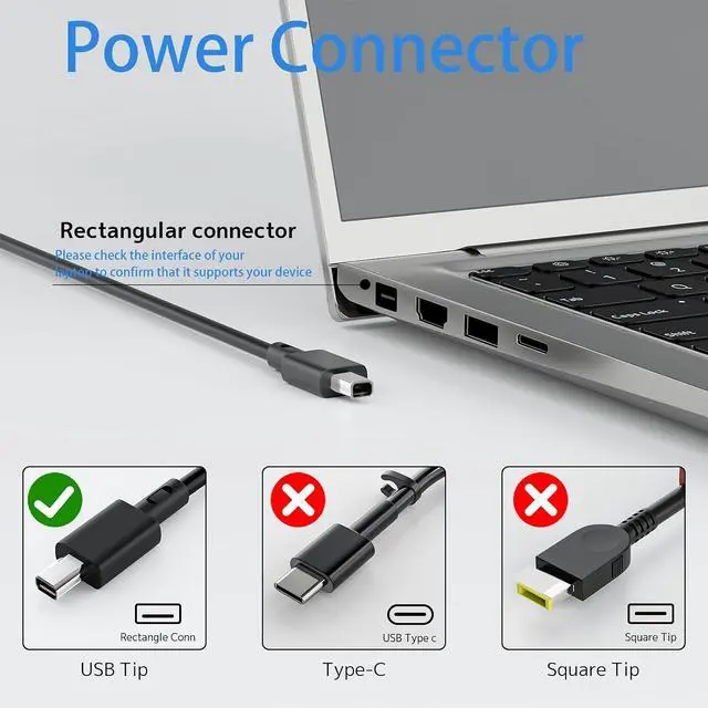 Alt view image 2 of 7 - 200W Laptop Charger for Asus Flow ROG Zephyrus ProArt TUF Power Supply Cord | A20-200P1A Compatible with Asus ROG Zephyrus G16 G14 GA605 GU605 GA403 GU605MU GA403UI Flow Z13 TUF A14 ProArt P16 PX13