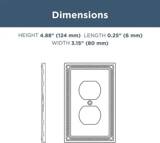 Alt view image 4 of 7 - Franklin Brass W35059V-SN-C Classic Beaded Single Duplex Wall Plate/Switch Plate/Cover (3 Pack), Satin Nickel