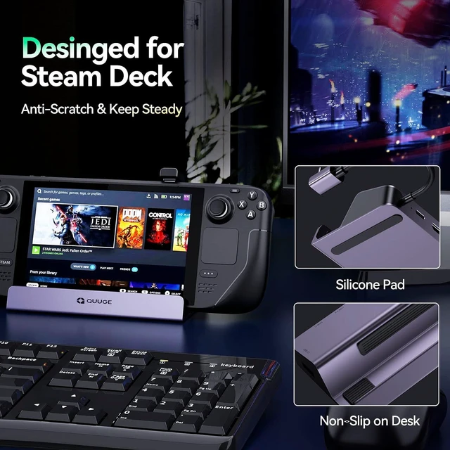 Alt view image 7 of 7 - QUUGE Laptop Stand Docking Station Dual Moniteur QS601 (QS603)
