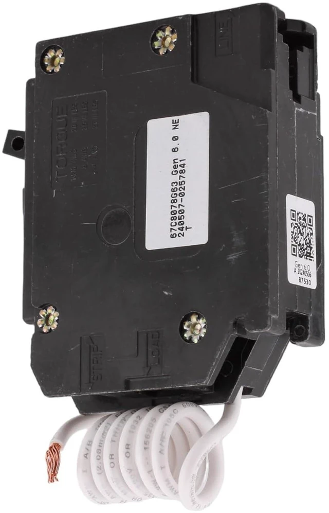 Alt view image 5 of 7 - BRN115A1CS AFCI/GFCI All-in-One Circuit Breaker, 15 Amp Single Pole, Pigtail Neutral, 120V, 10 kAIC, UL Listed (1)