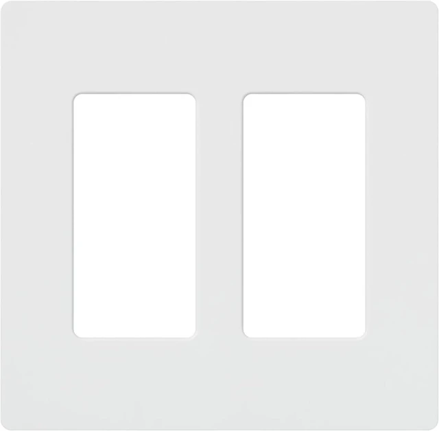 Alt view image 2 of 7 - Lutron CW-2-WH-3 White Claro 2 Gang Decorator Wallplate (3 Pack) | CW-2-WH