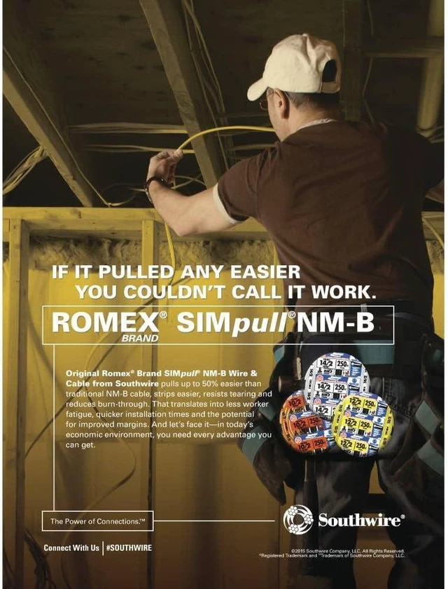 Alt view image 7 of 7 - Romex 63949232 50 ft. 8/3 Black Stranded CU SIMpull NM-B Wire