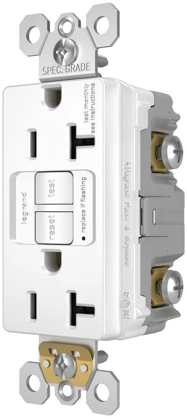 Alt view image 3 of 4 - Legrand Radiant 2097WCCD12 20 Amp GFCI Self Test Decorator Duplex Outlet, White with Screwless Wall Plate (1 Count)