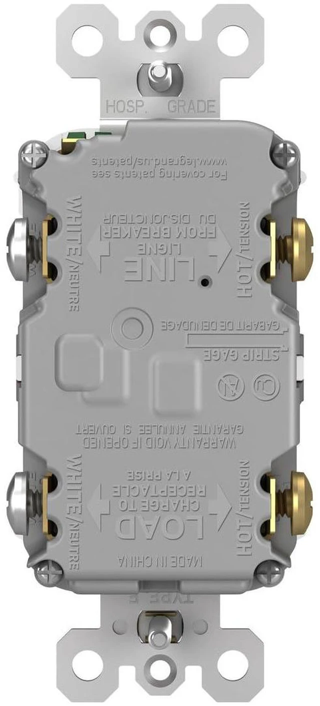 Alt view image 4 of 4 - Legrand Radiant 2097WCCD12 20 Amp GFCI Self Test Decorator Duplex Outlet, White with Screwless Wall Plate (1 Count)