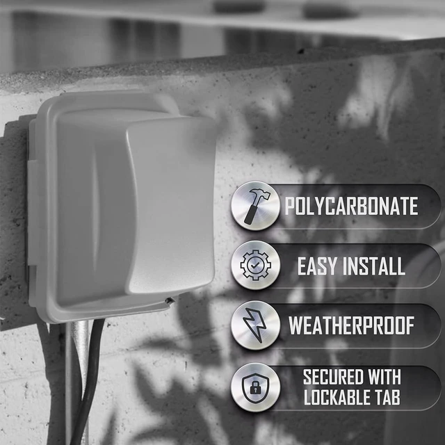 Alt view image 5 of 7 - Taymac MM710G Jumbo 4-3/4-Inch Depth Weatherproof in-Use Plastic Cover 16 Configurations Vertical/Horizontal One Gang, Grey