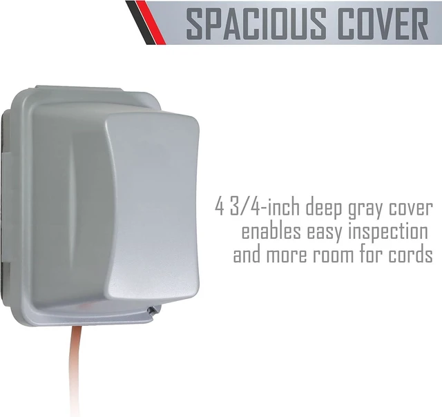 Alt view image 6 of 7 - Taymac MM710G Jumbo 4-3/4-Inch Depth Weatherproof in-Use Plastic Cover 16 Configurations Vertical/Horizontal One Gang, Grey
