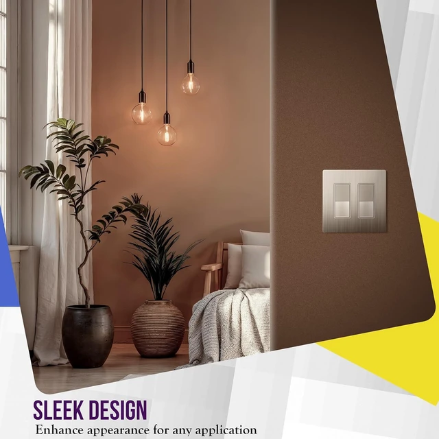 Alt view image 2 of 7 - ENERLITES Elite Series Decorator Light Switch with Brushed Screwless Wall Plate, Single Pole, 3 Wire, Grounding Screw, Residential Grade, 15A 120V, UL Listed, 91150-NKWBP, Brushed Nickel