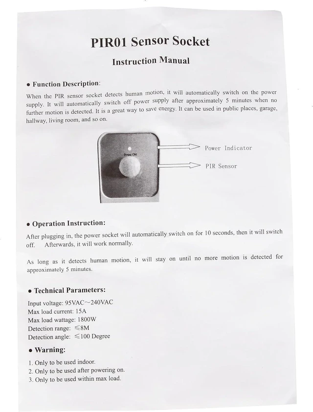 Alt view image 5 of 6 - SummitLink Motion Activated Power Socket Electrical Outlet