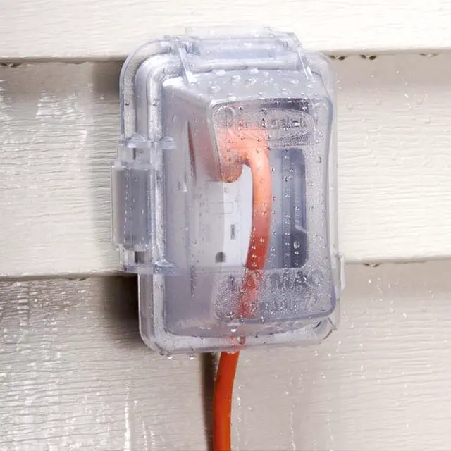 Alt view image 5 of 7 - TayMac MG420CS Nonmetallic Extra Duty Complete in-Use Cover 15 Amp WRTR Self Test GFCI Kit, 1-Gang, Clear/Gray