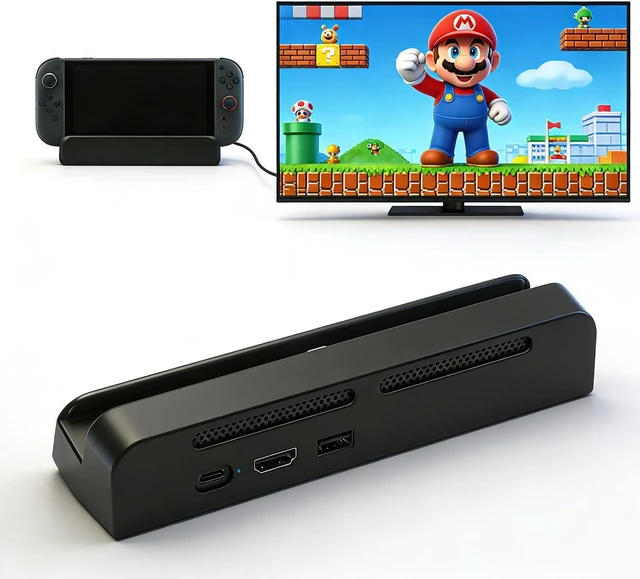 Main image of TV Dock Station for Nintendo Switch 2,Switch 2 Dock Replacement with 4K@120Hz HDMI Output USB Port Type C Port for Nintendo Switch 2Not Support Switch 1
