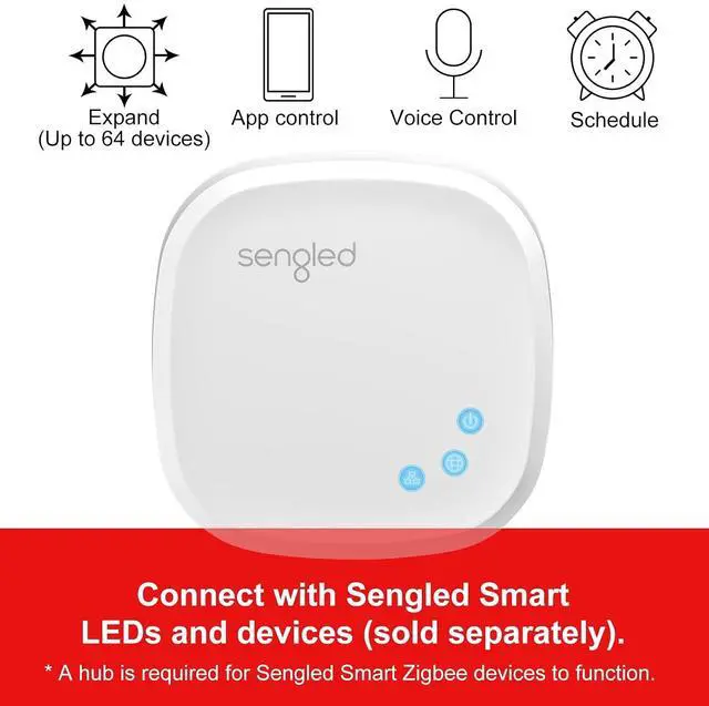 Alt view image 2 of 7 - Sengled Smart Hub, for Use with Sengled Smart Products, Compatible with Alexa, Google Assistant and Apple HomeKit, 1 Pack
