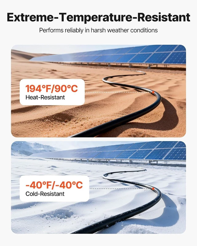 Alt view image 6 of 7 - VEVOR Solar Panel Wire, 100 ft Black + 100 ft Red Kit, 10 AWG (6 mm²) Solar Panel Extension Cable, PV Tinned Copper Wire, for Outdoor Home Off-Grid Photovoltaic Systems Automotive RV Boat Marine, IP67